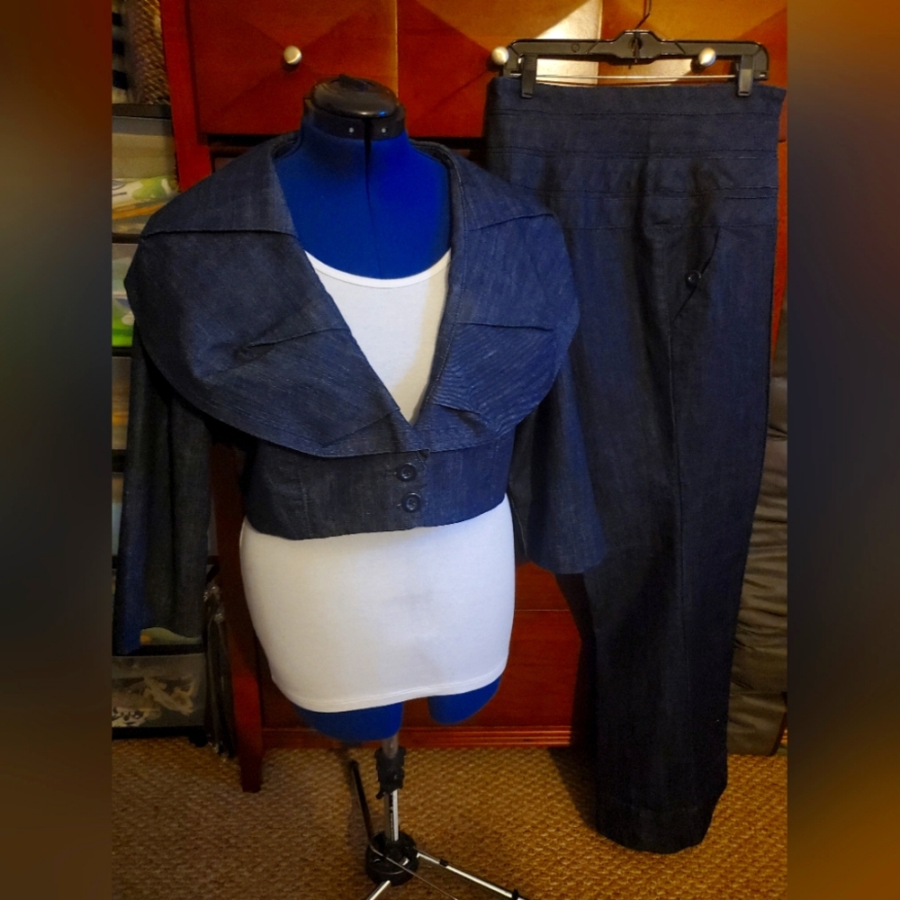 Ashley Stewart Two Piece Denim Set